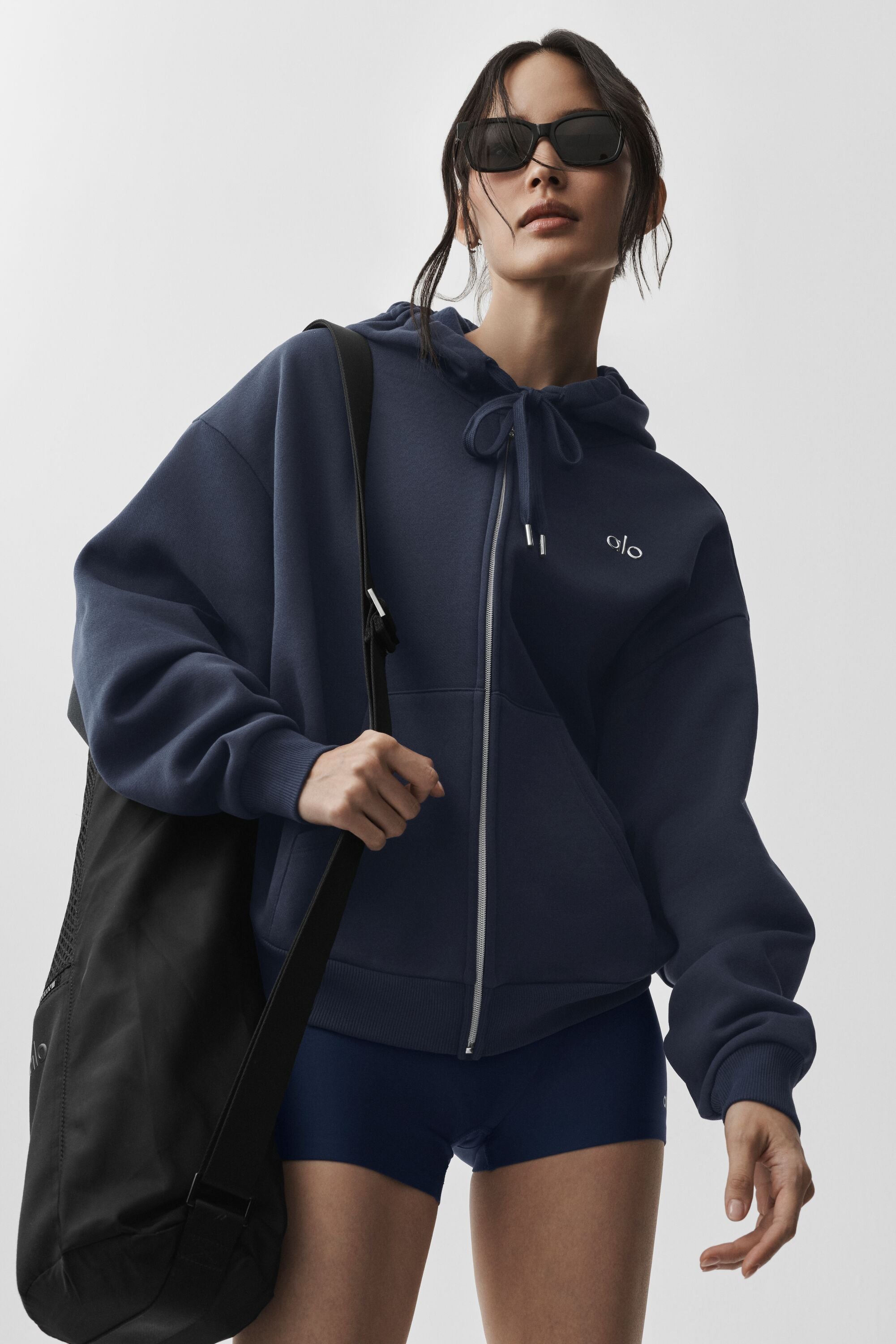 Alo Yoga Accolade Full Zip Hoodie - Navy