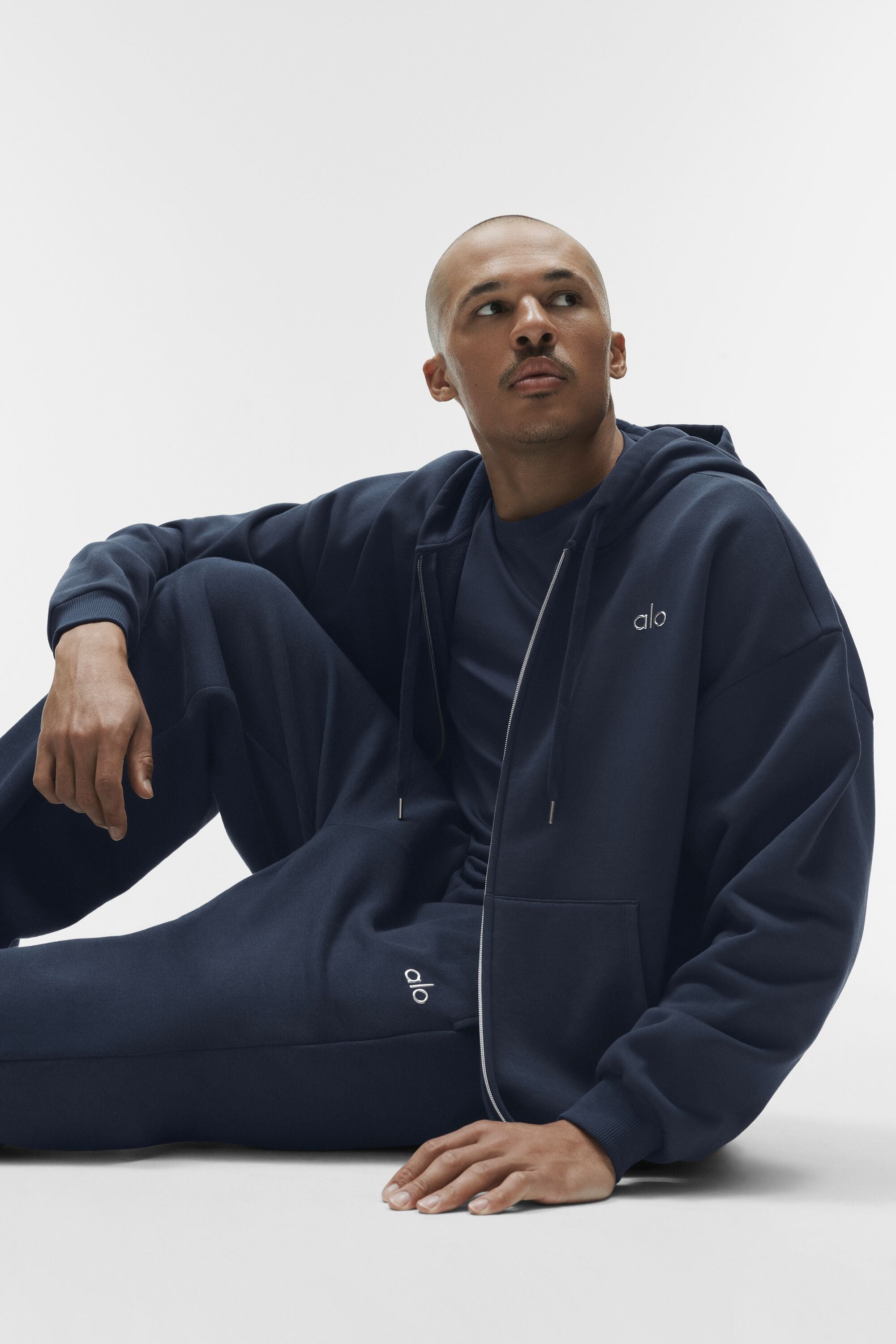 Alo Yoga Accolade Full Zip Hoodie - Navy