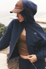 Alo Yoga Accolade Full Zip Hoodie - Navy