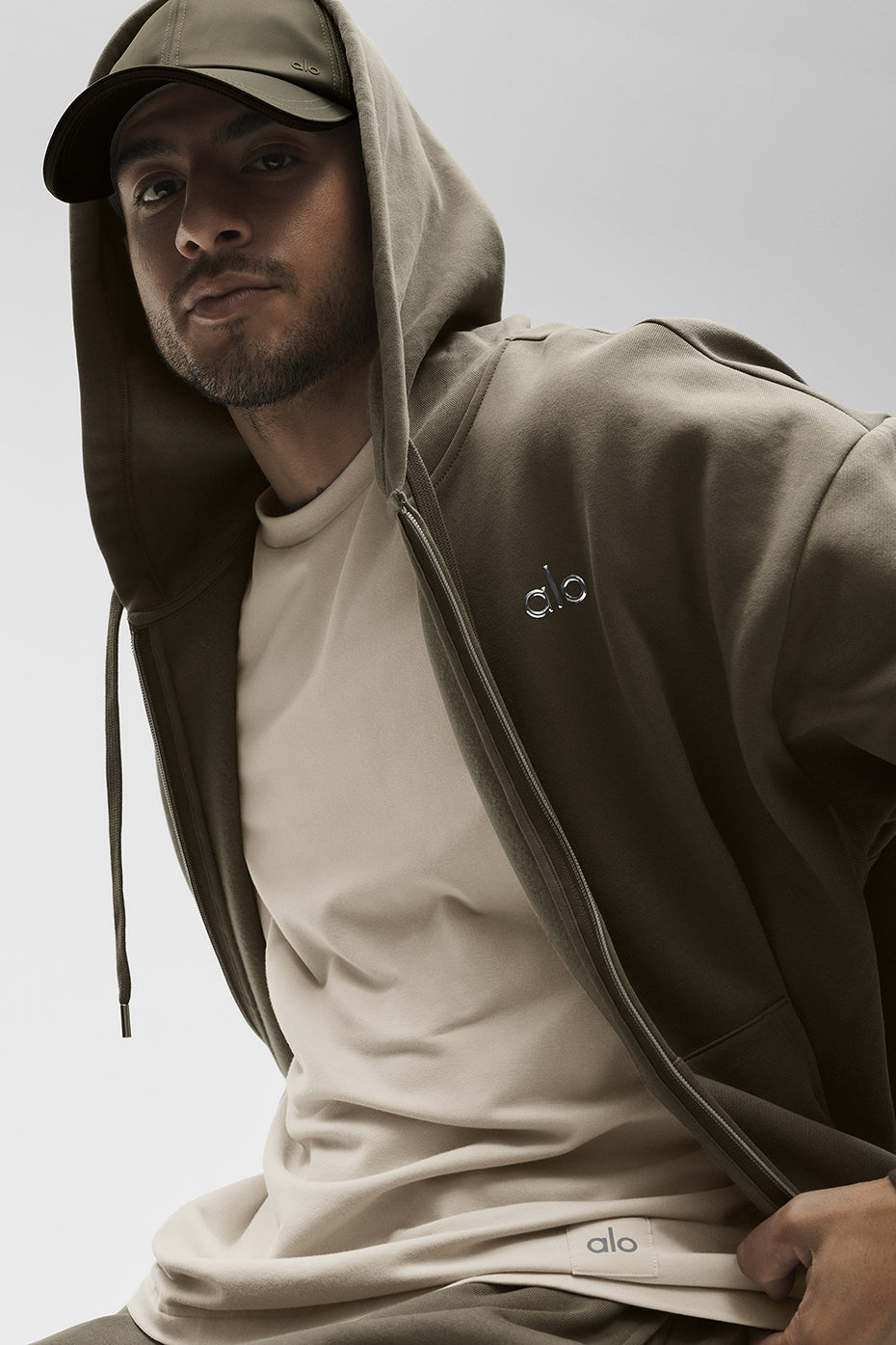 Alo Yoga Accolade Full Zip Hoodie - Olive Tree
