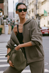 Alo Yoga Accolade Full Zip Hoodie - Olive Tree