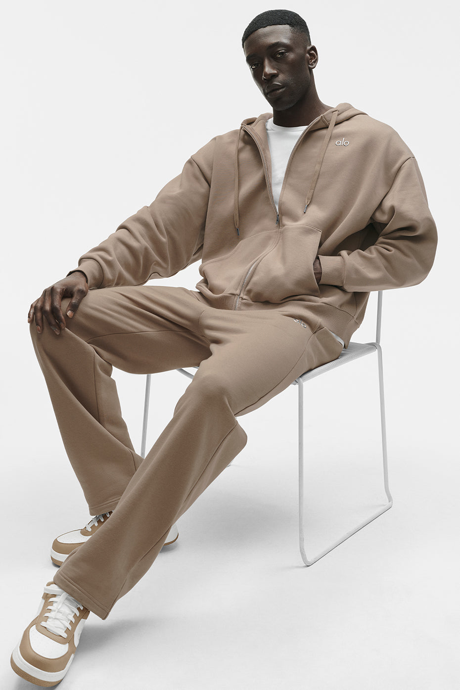 Alo Yoga Accolade Full Zip Hoodie - Gravel