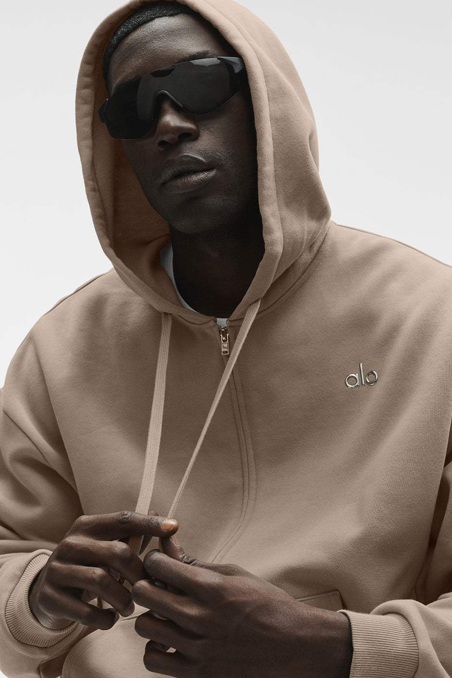 Alo Yoga Accolade Full Zip Hoodie - Gravel