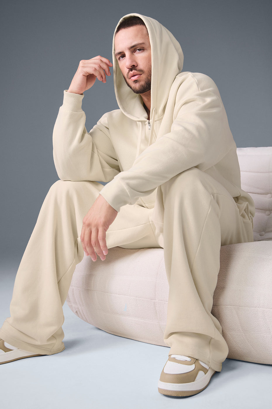 Alo Yoga Accolade Full Zip Hoodie - Oat Milk