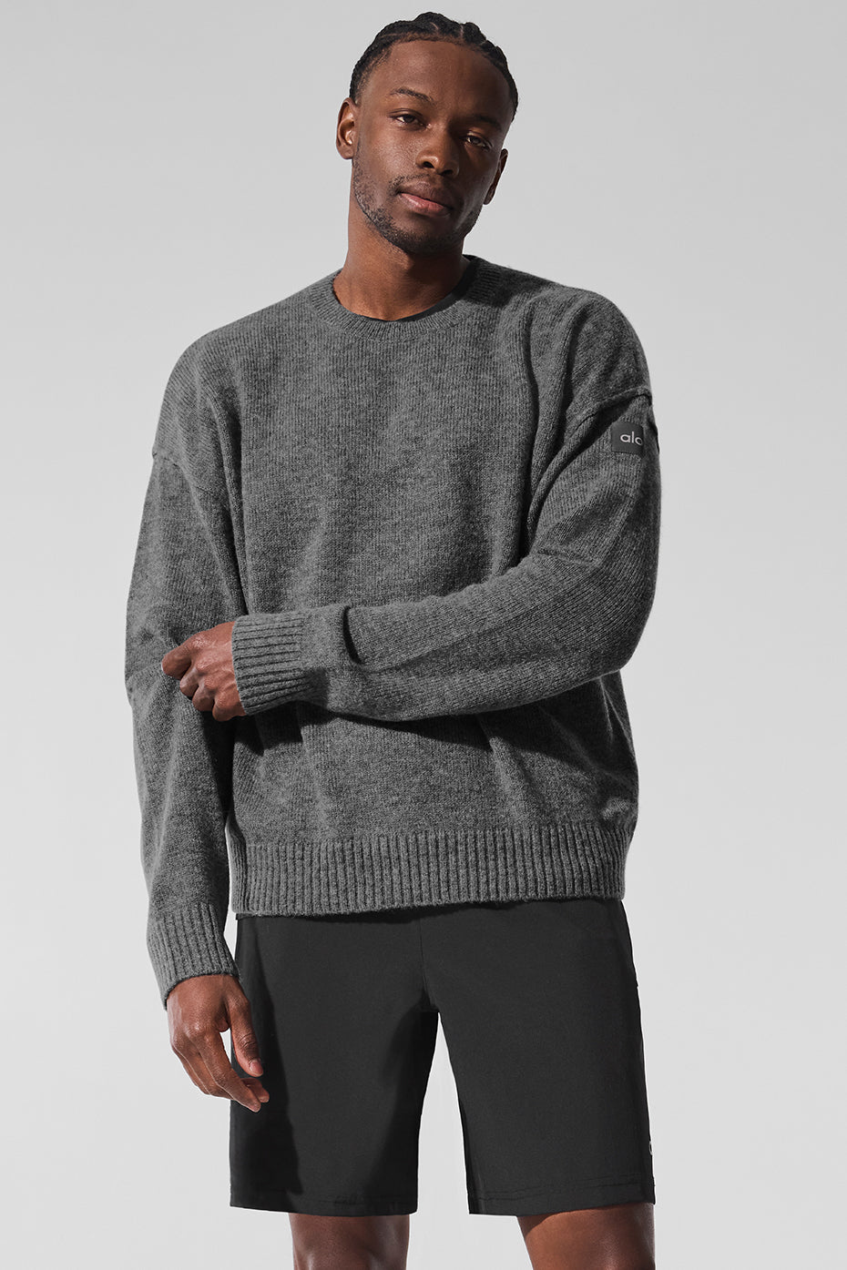 Alo Yoga Unisex Wool Cashmere New Class Crewneck Sweater - Platinum Grey