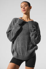 Alo Yoga Unisex Wool Cashmere New Class Crewneck Sweater - Platinum Grey