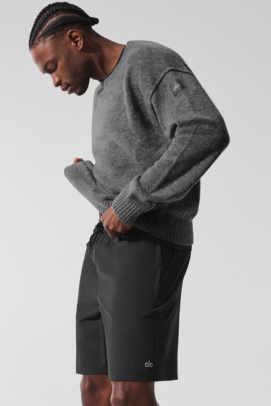 Alo Yoga Unisex Wool Cashmere New Class Crewneck Sweater - Platinum Grey