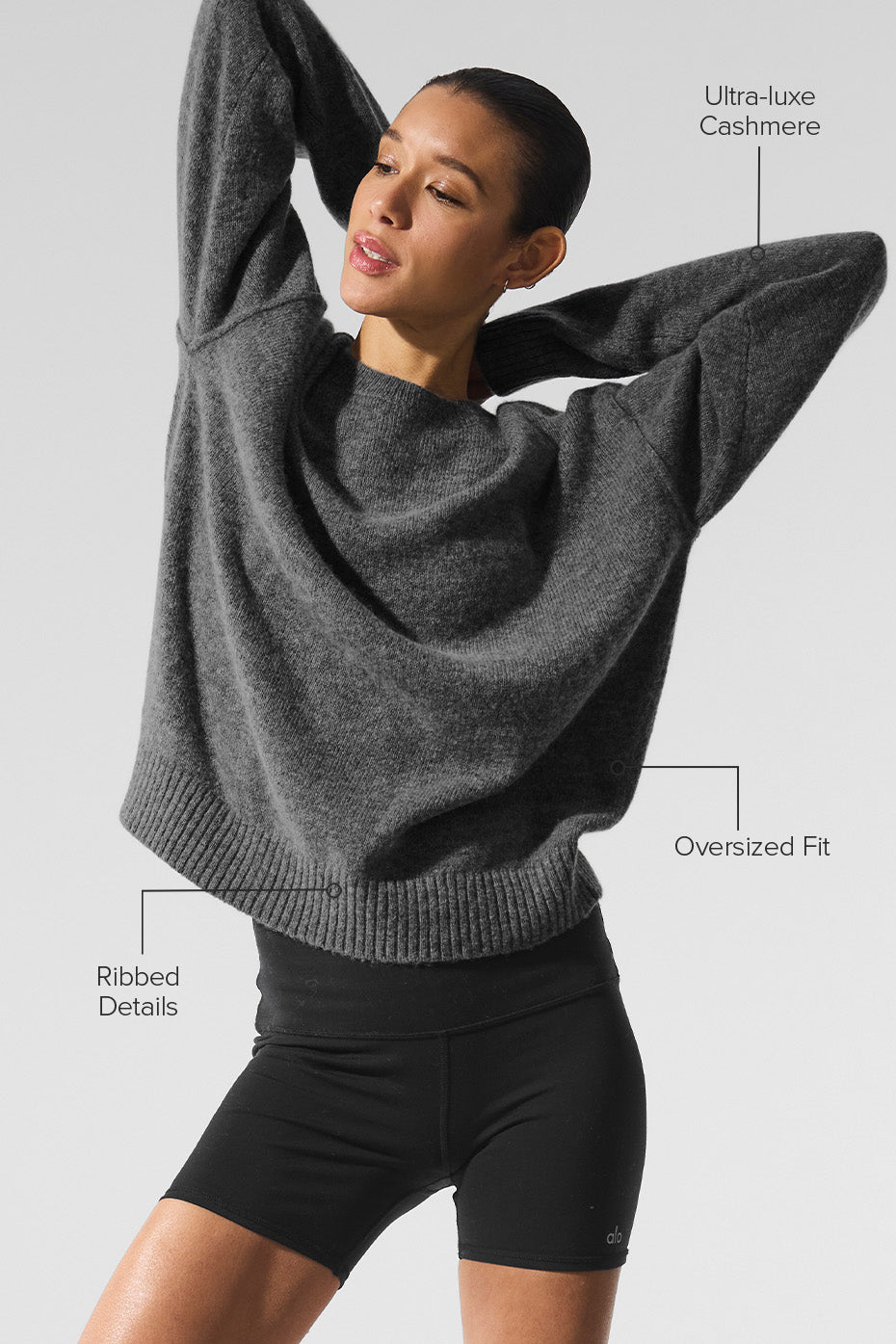 Alo Yoga Unisex Wool Cashmere New Class Crewneck Sweater - Platinum Grey