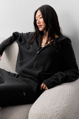 Alo Yoga Wool Cashmere New Class Full Zip Hoodie - Black