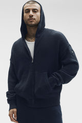 Alo Yoga Wool Cashmere New Class Full Zip Hoodie - Navy