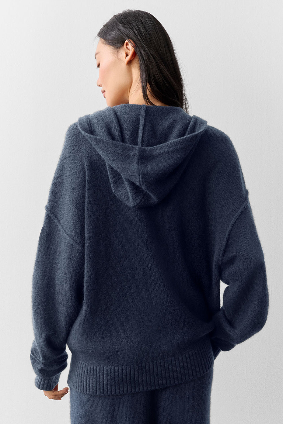 Alo Yoga Wool Cashmere New Class Full Zip Hoodie - Navy