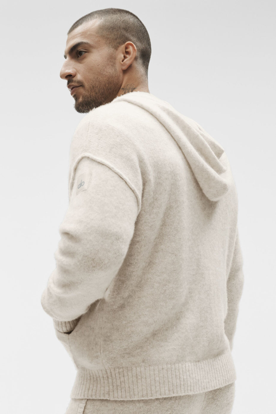 Alo Yoga Wool Cashmere New Class Full Zip Hoodie - Oatmeal Heather