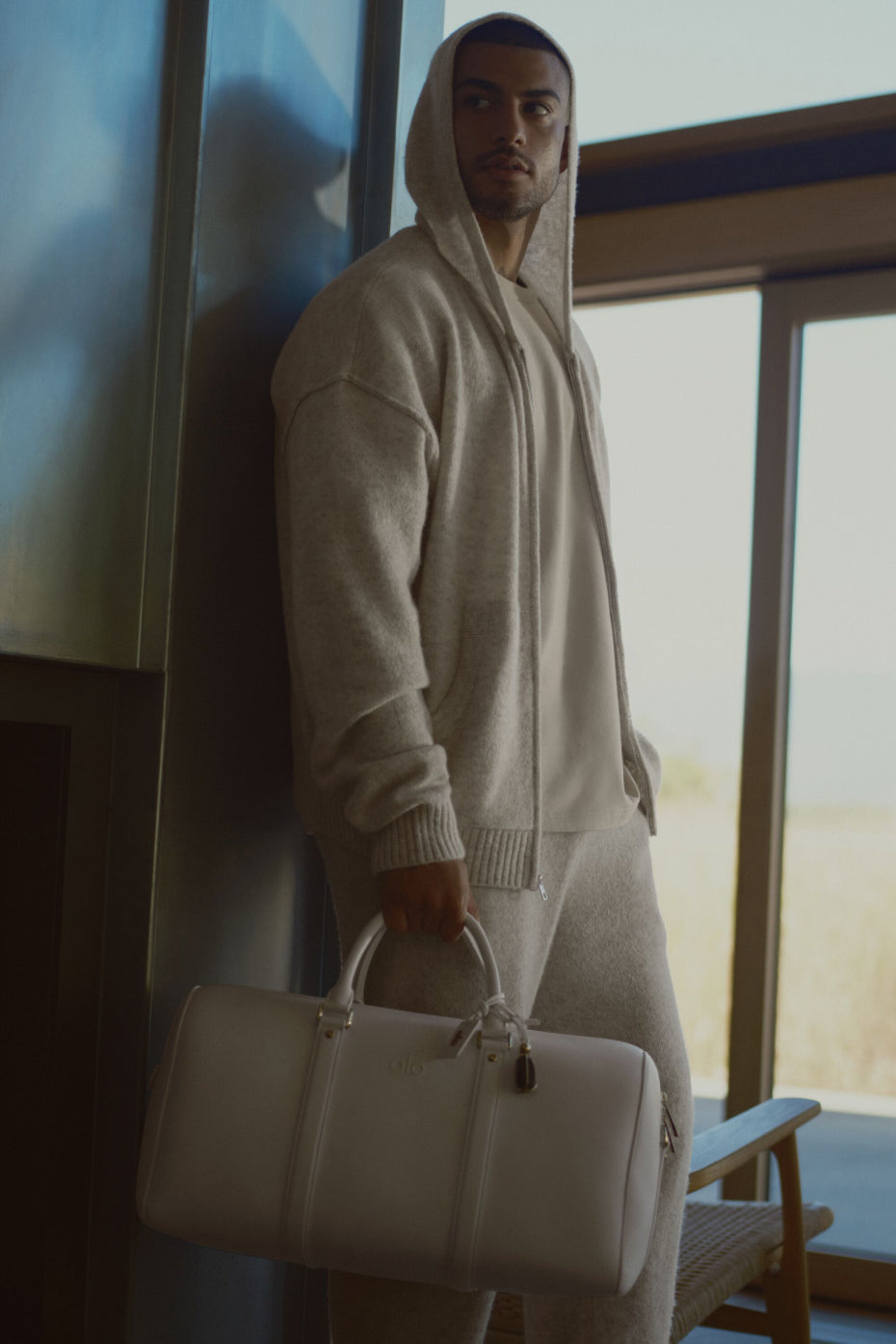 Alo Yoga Wool Cashmere New Class Full Zip Hoodie - Oatmeal Heather