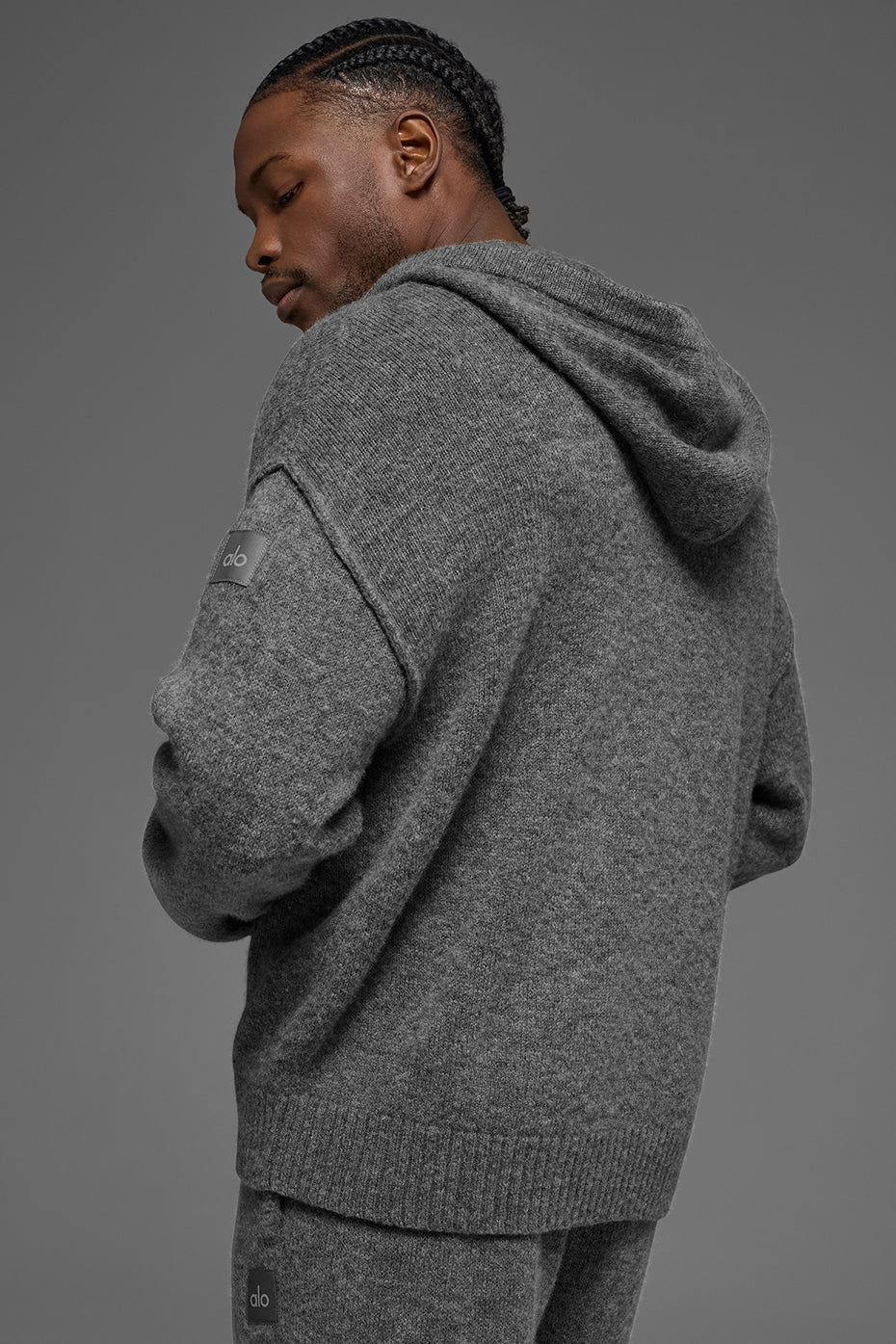Alo Yoga Wool Cashmere New Class Full Zip Hoodie - Platinum Grey