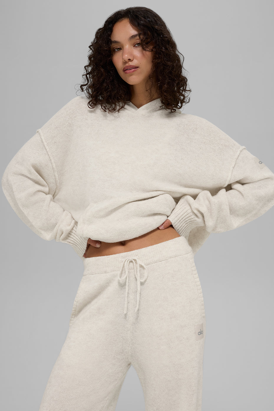 Alo Yoga Wool Cashmere New Class Hoodie - Bone Heather