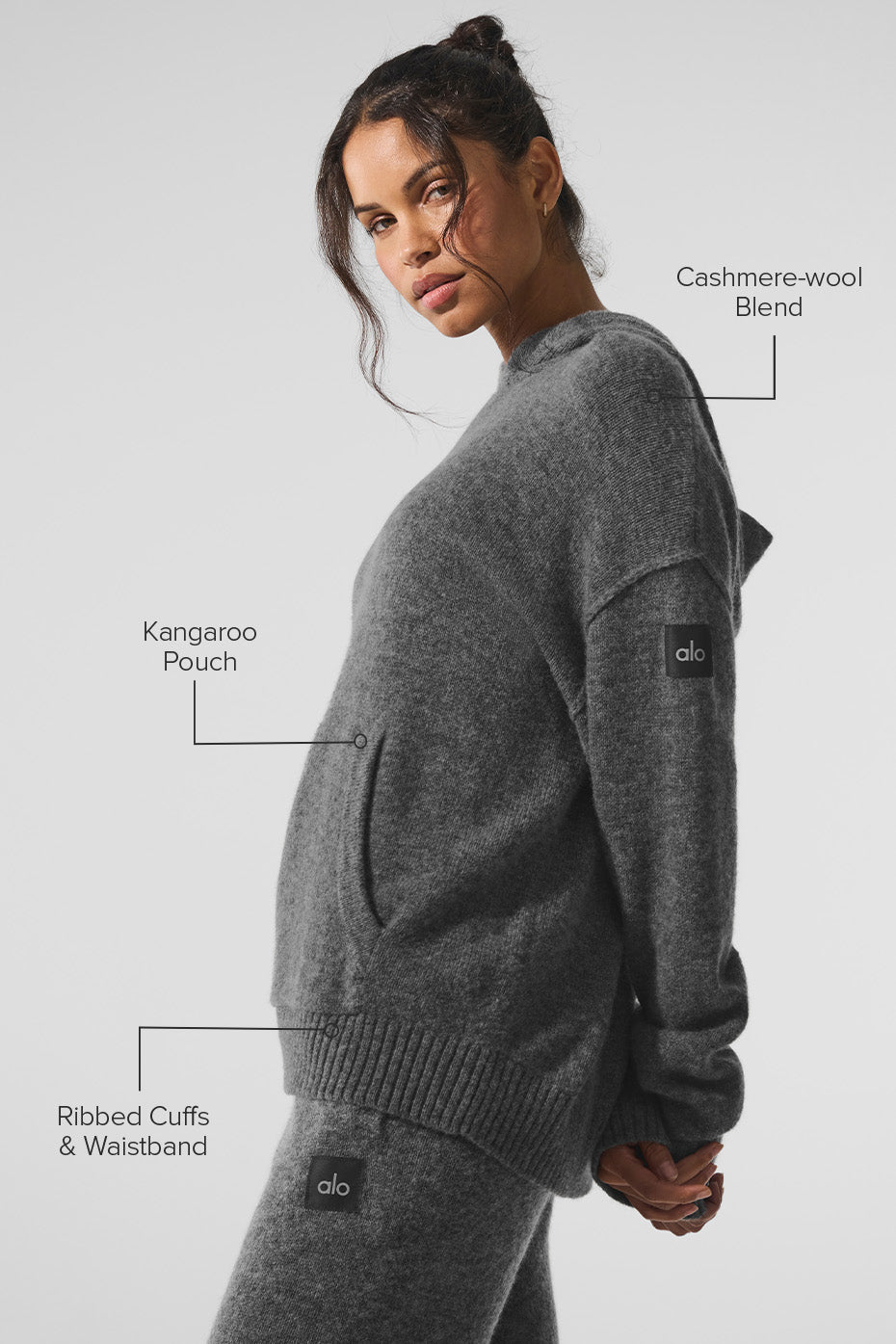 Alo Yoga Wool Cashmere New Class Hoodie - Platinum Grey