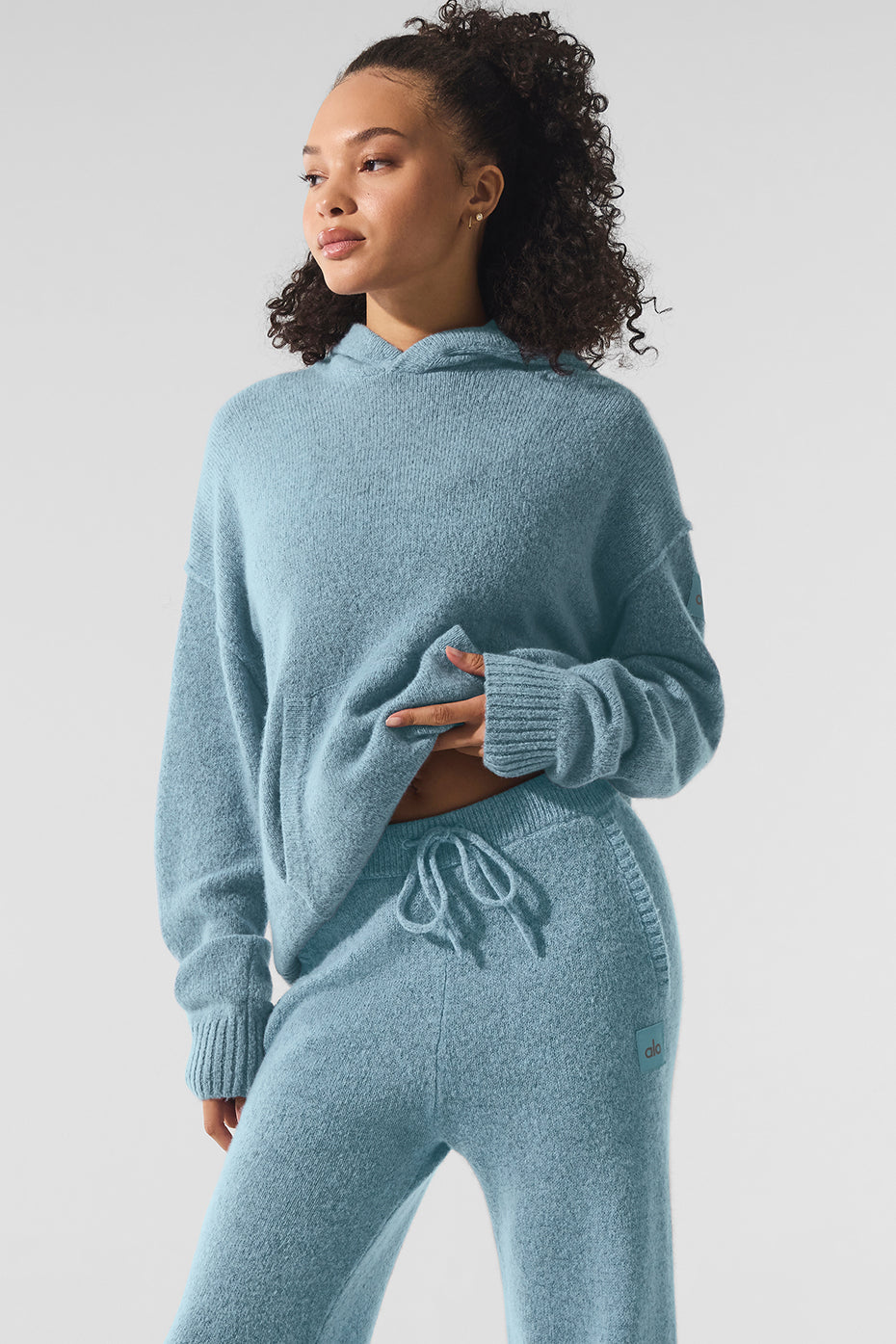 Alo Yoga Wool Cashmere New Class Hoodie - Celestial Blue Granite Heather