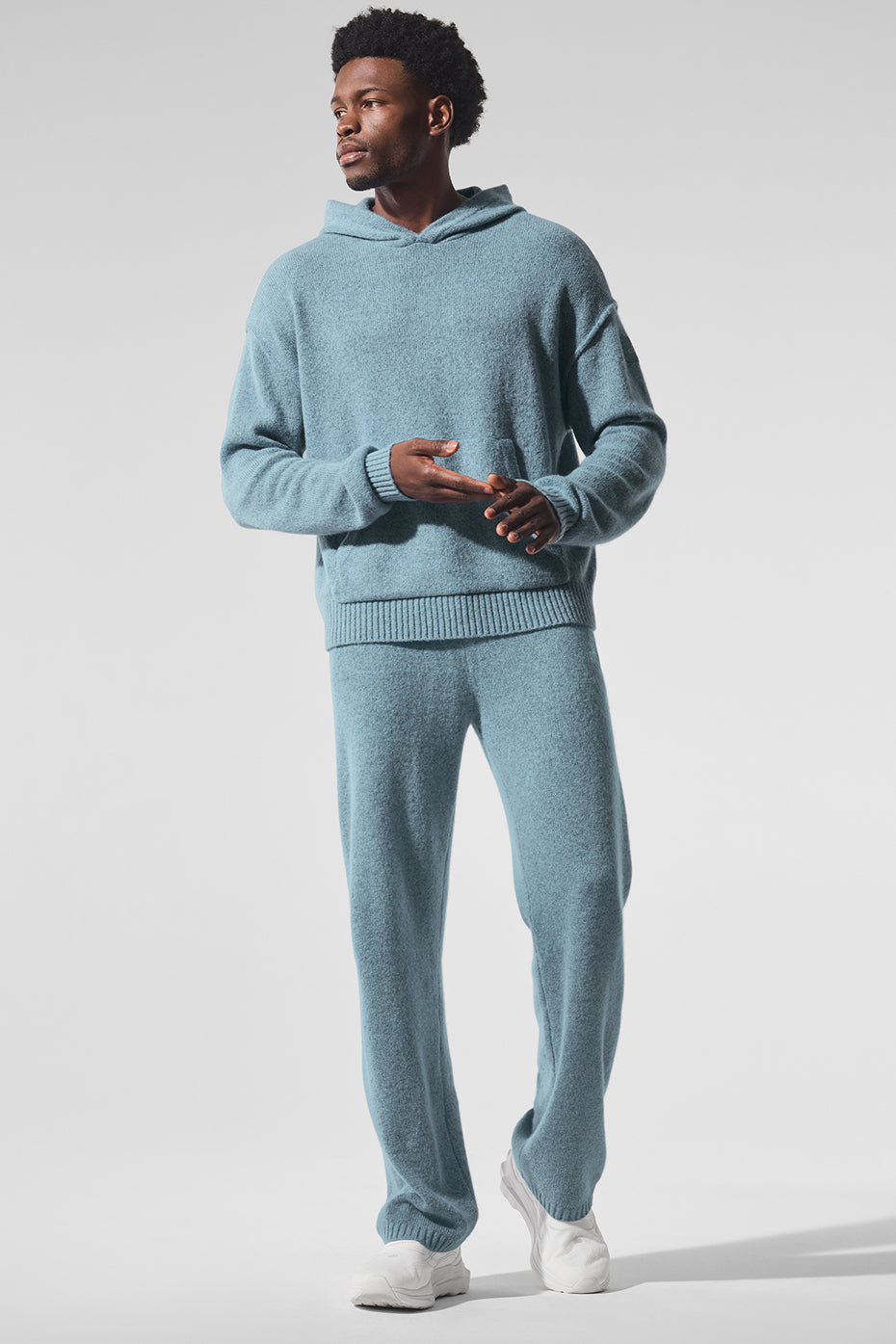 Alo Yoga Wool Cashmere New Class Hoodie - Celestial Blue Granite Heather