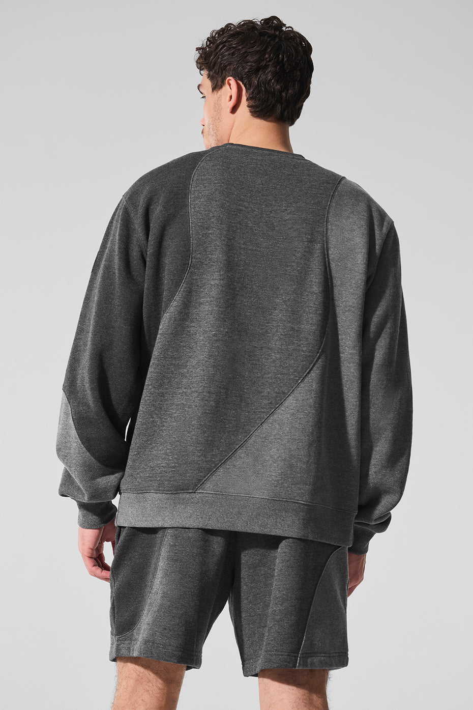 Alo Yoga Make Waves Crew Neck Pullover - Dark Heather Grey Tonal