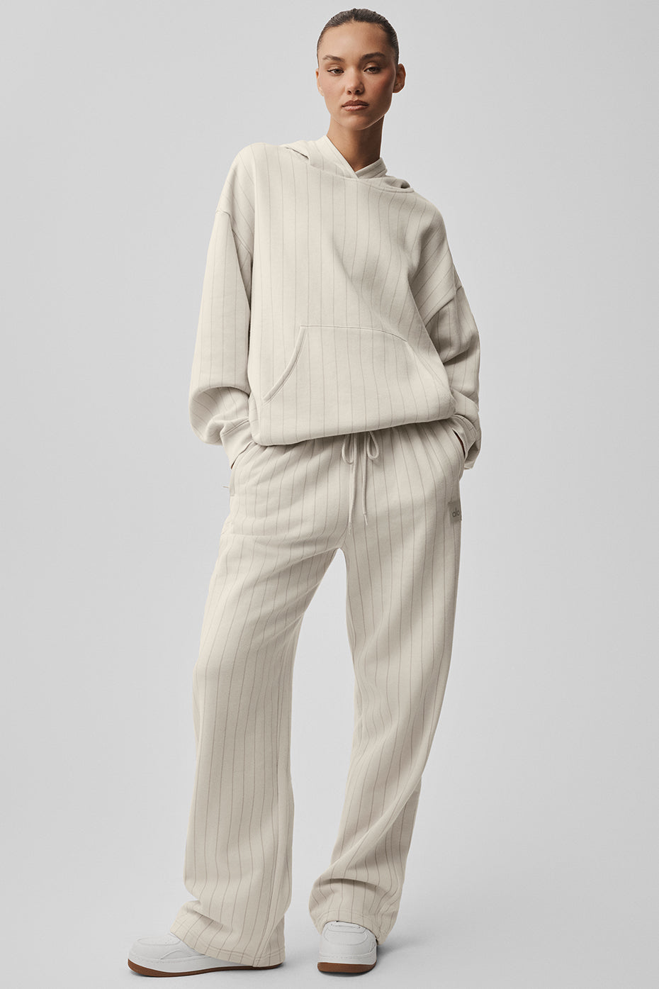 Alo Yoga Pinstripe Hoodie - Bone Pinstripe