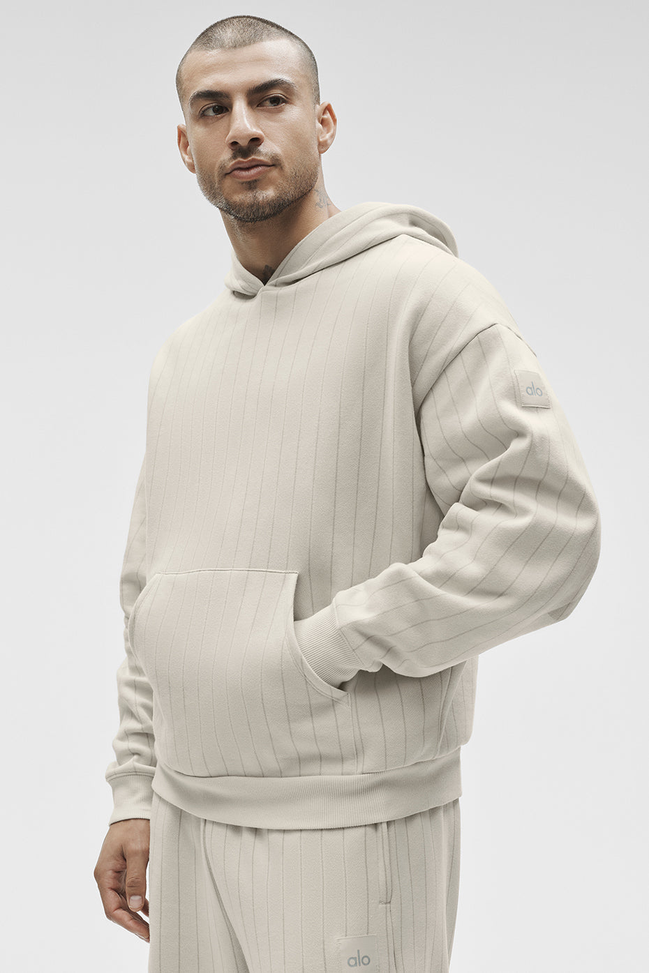 Alo Yoga Pinstripe Hoodie - Bone Pinstripe