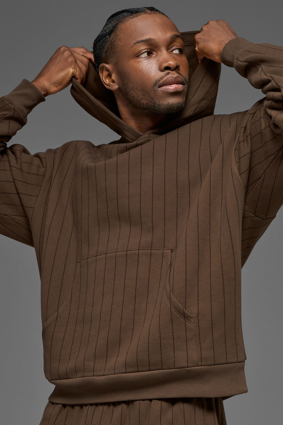 Alo Yoga Pinstripe Hoodie - Espresso Pinstripe