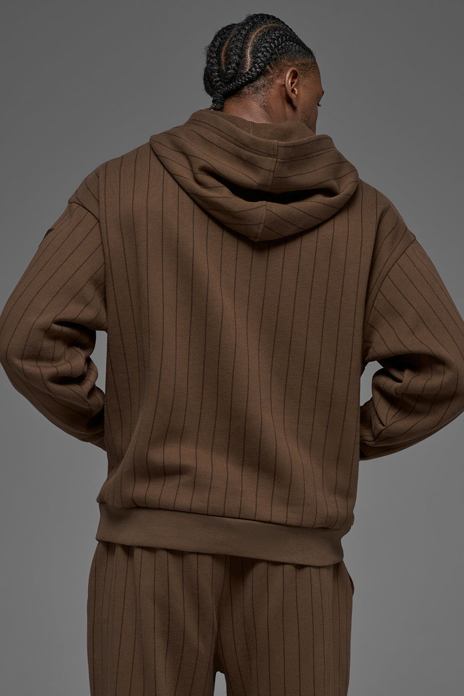 Alo Yoga Pinstripe Hoodie - Espresso Pinstripe