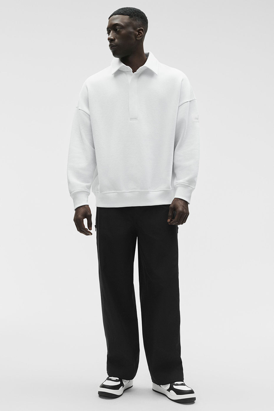 Alo Yoga Take It Easy Long Sleeve Henley Pullover - White