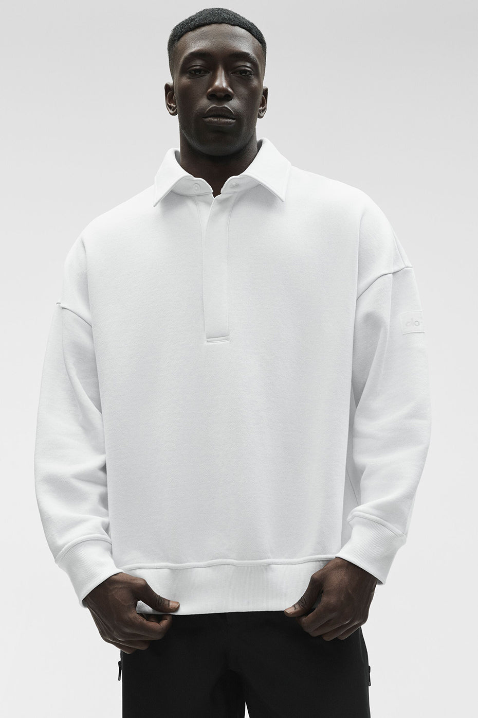 Alo Yoga Take It Easy Long Sleeve Henley Pullover - White