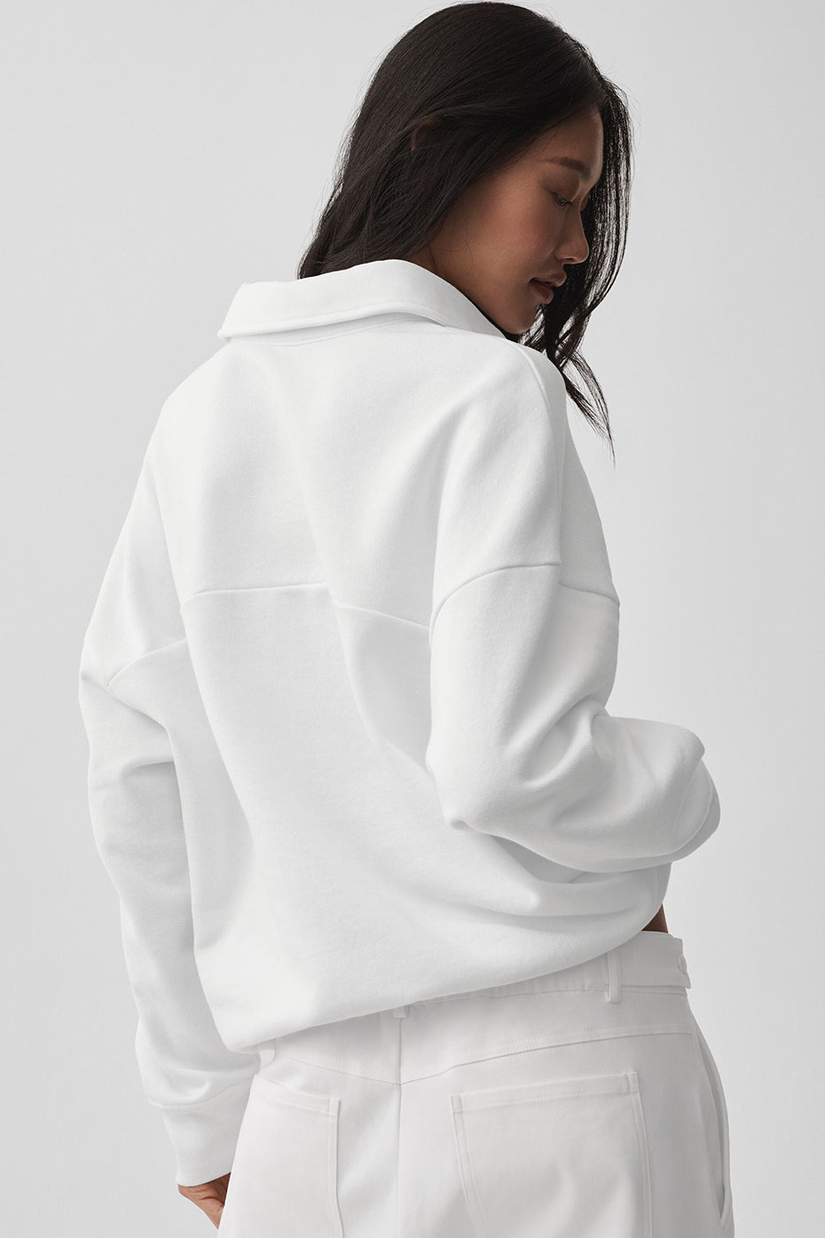 Alo Yoga Take It Easy Long Sleeve Henley Pullover - White