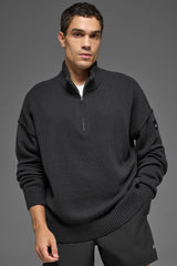 Alo Yoga Wool Cashmere New Class 1/4 Zip Pullover - Black
