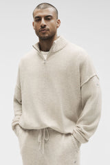 Alo Yoga Wool Cashmere New Class 1/4 Zip Pullover - Oatmeal Heather