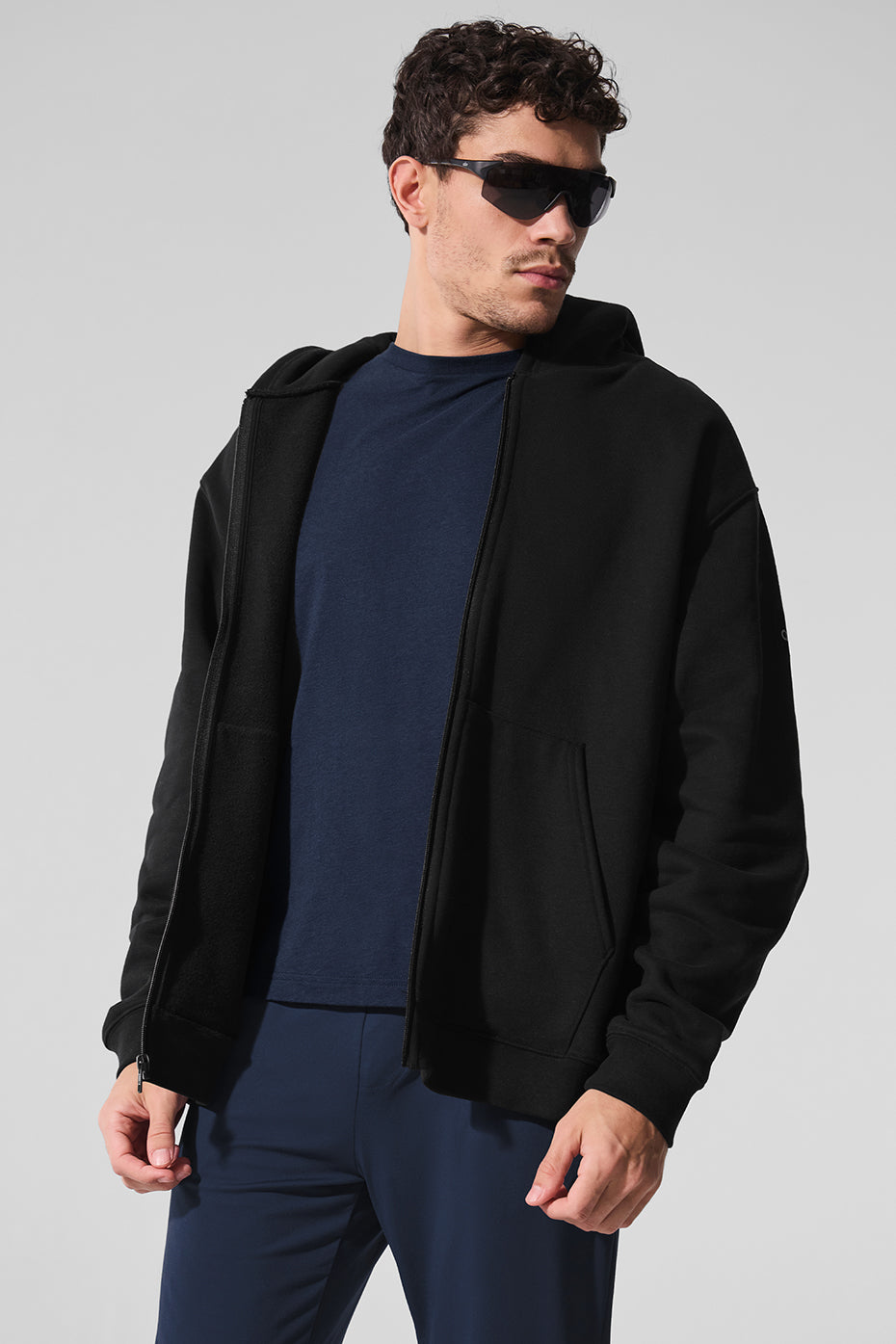 Alo Yoga Renown Heavy Weight Full Zip Hoodie - Black