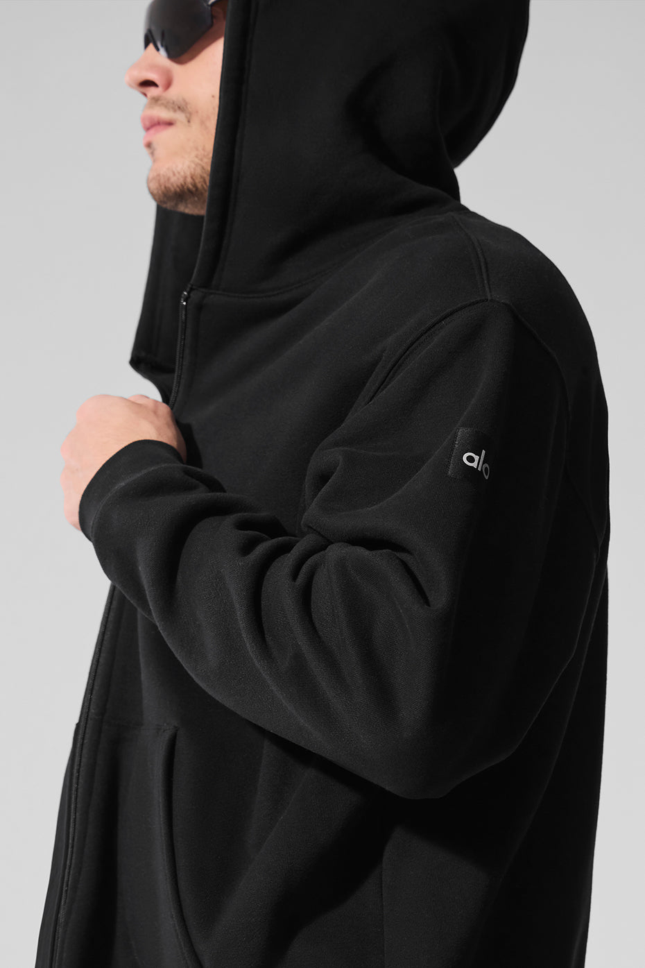 Alo Yoga Renown Heavy Weight Full Zip Hoodie - Black