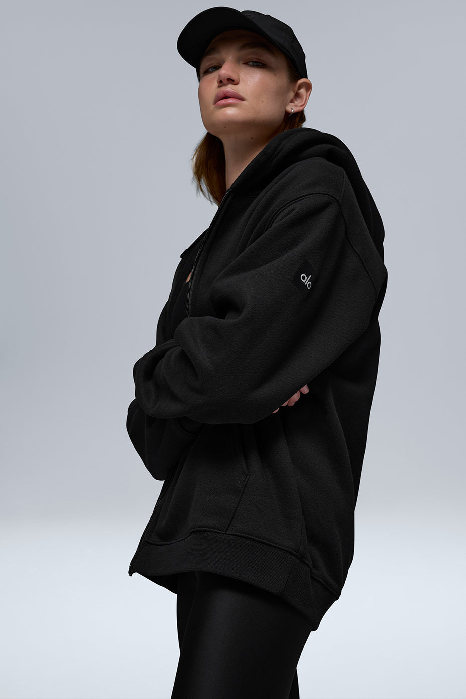 Alo Yoga Renown Heavy Weight Full Zip Hoodie - Black