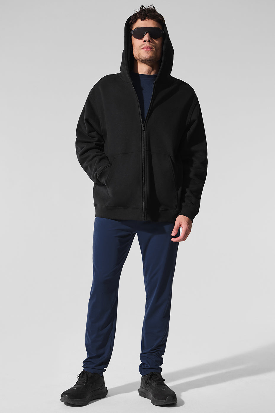 Alo Yoga Renown Heavy Weight Full Zip Hoodie - Black