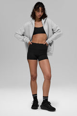 Alo Yoga Renown Heavy Weight Full Zip Hoodie - Athletic Heather Grey