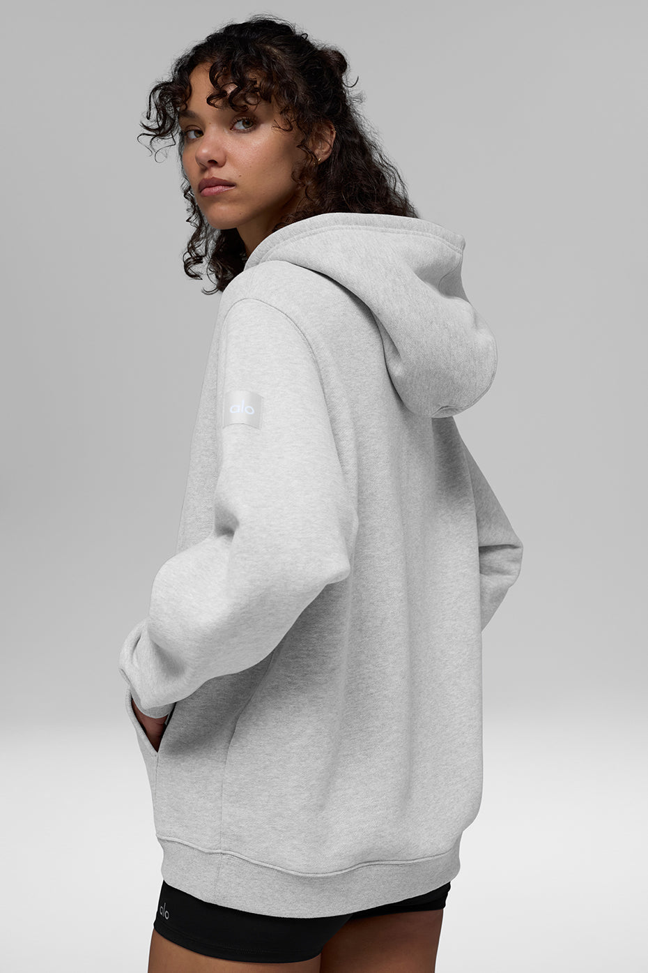 Alo Yoga Renown Heavy Weight Full Zip Hoodie - Athletic Heather Grey