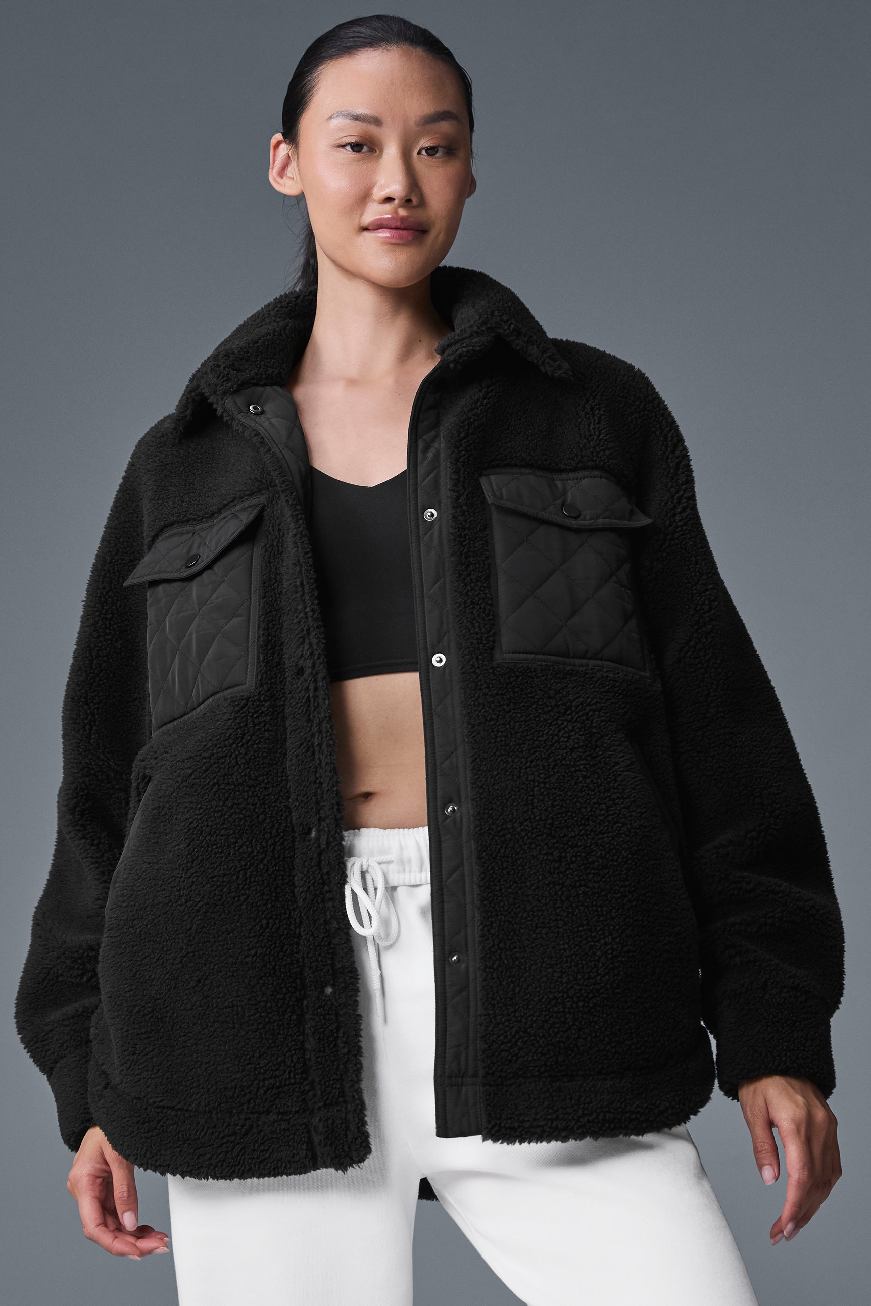 Alo Yoga Sherpa Edge Shacket - Black