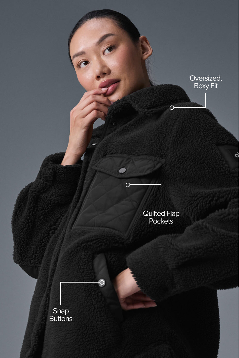 Alo Yoga Sherpa Edge Shacket - Black