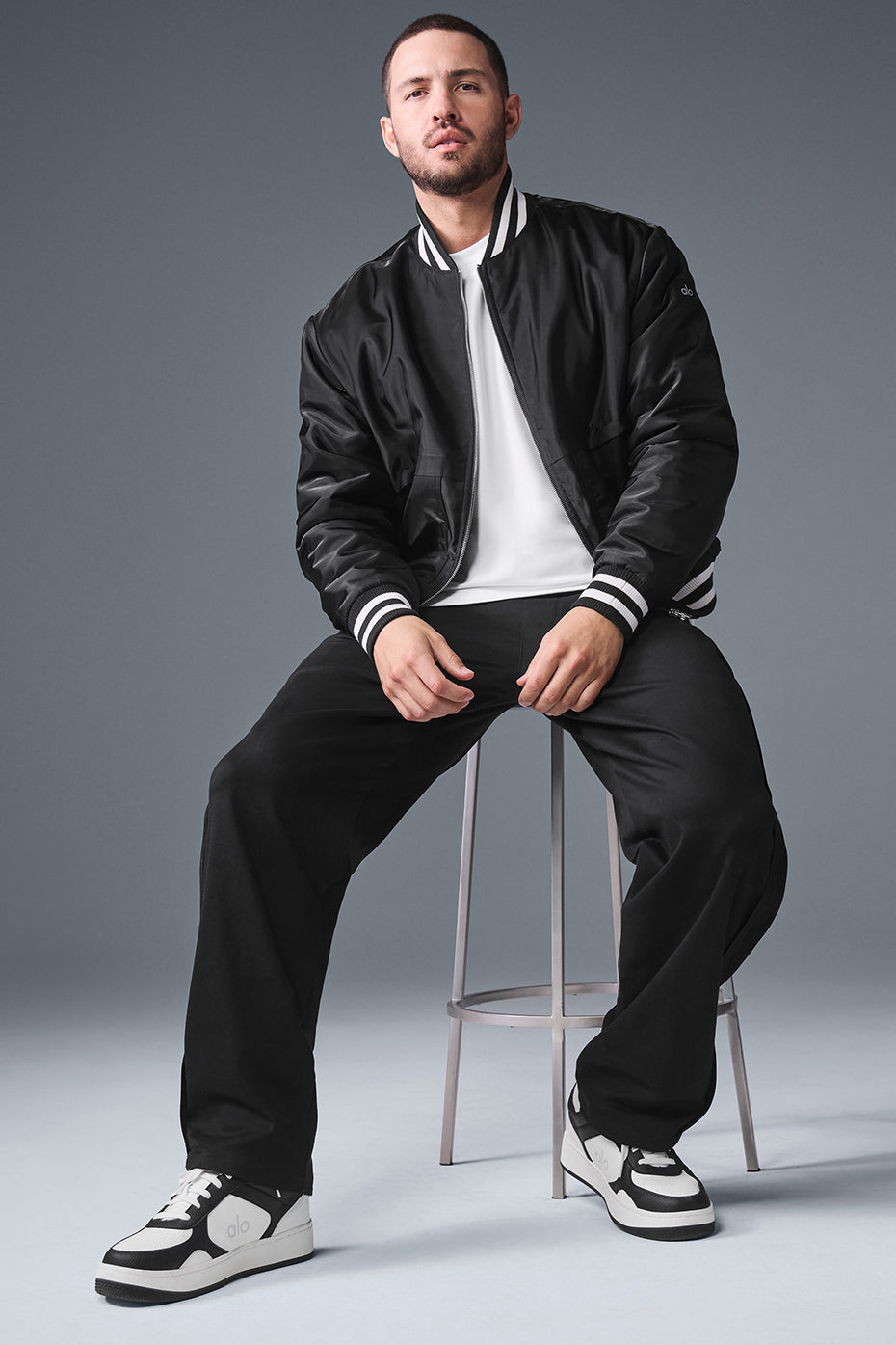 Alo Yoga Afterglow Varsity Jacket - Black