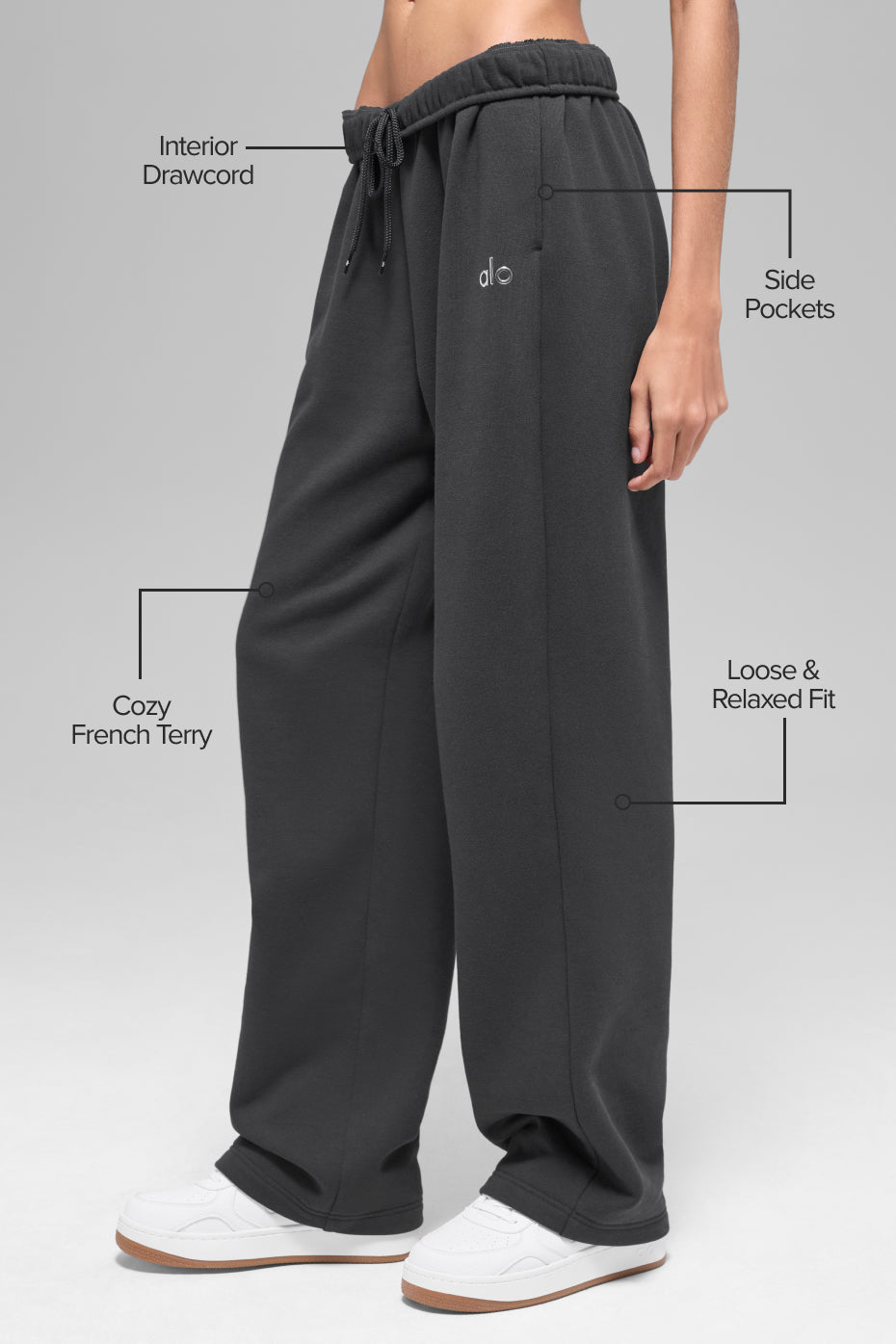 Alo Yoga Accolade Straight Leg Sweatpant - Anthracite