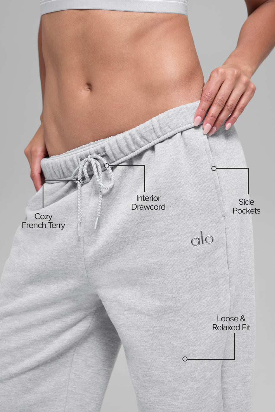 Alo Yoga Accolade Straight Leg Sweatpant - Athletic Heather Grey
