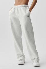 Alo Yoga Accolade Straight Leg Sweatpant - White Heather