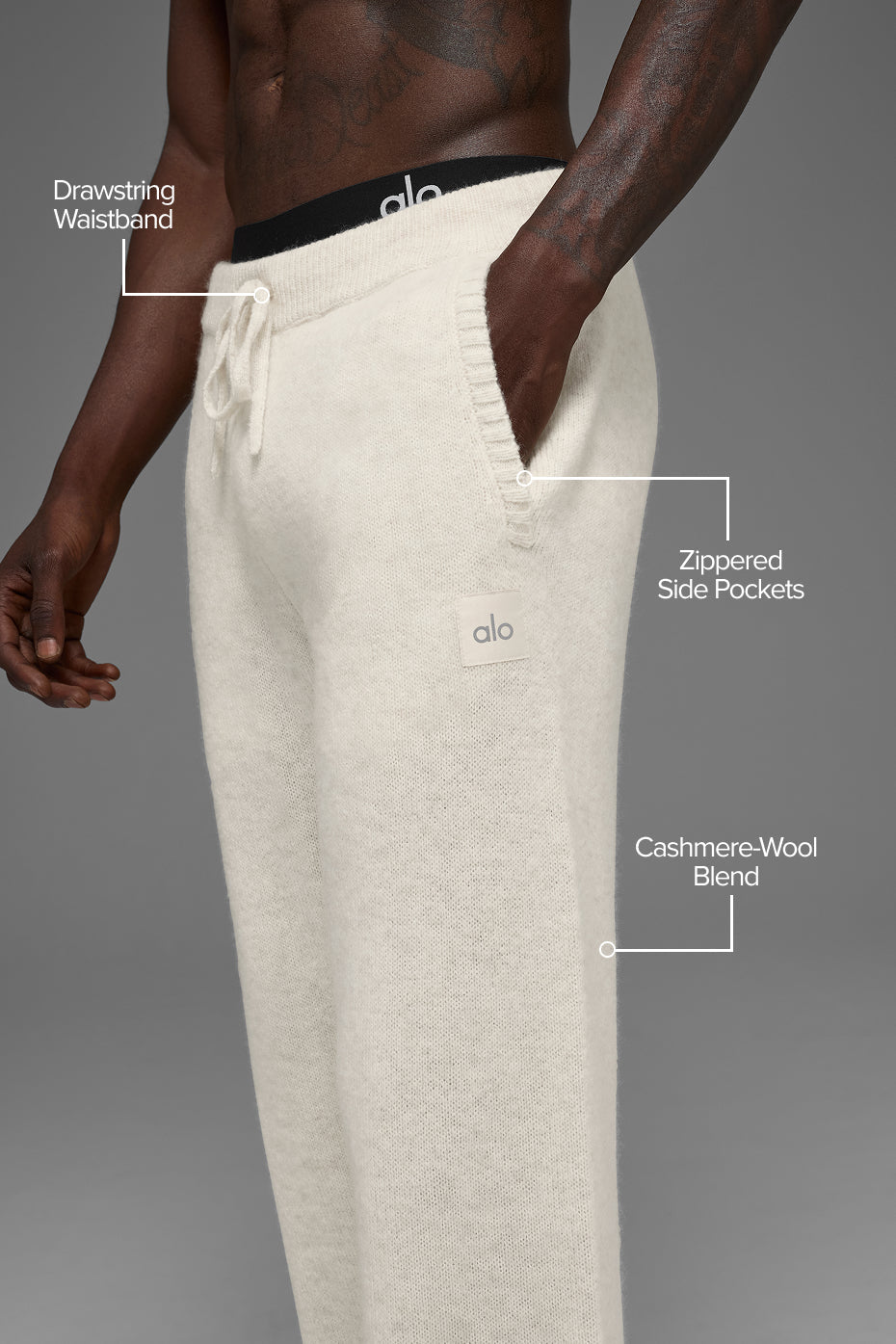 Alo Yoga Wool Cashmere New Class Sweatpant - Bone Heather