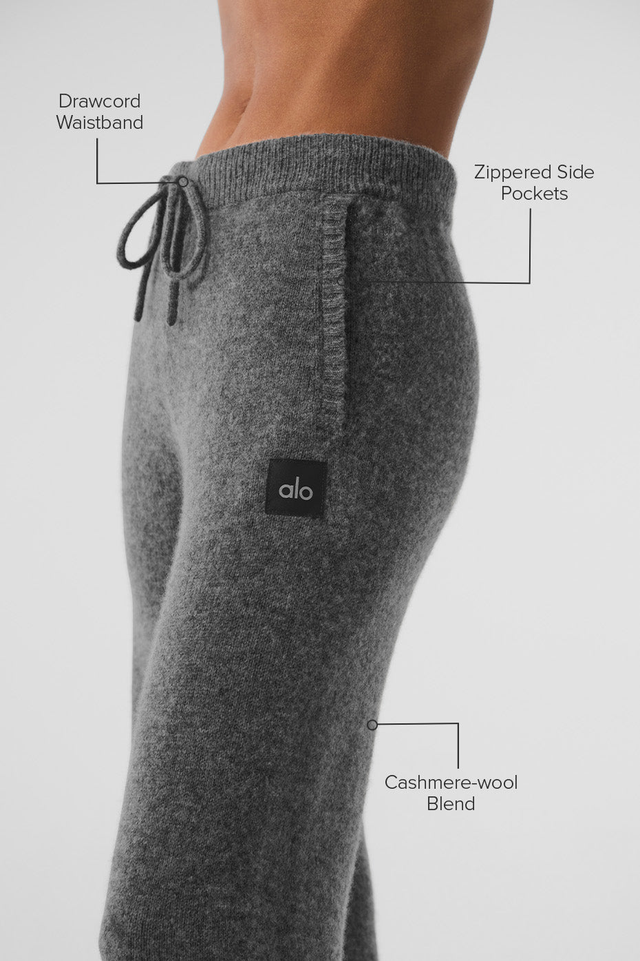 Alo Yoga Wool Cashmere New Class Sweatpant - Platinum Grey