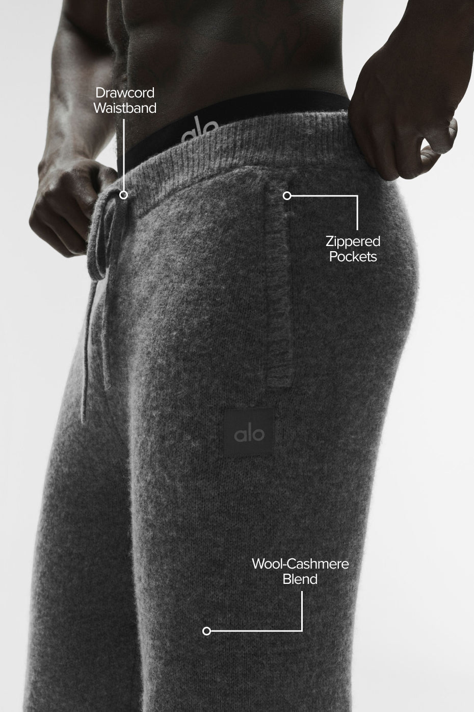 Alo Yoga Wool Cashmere New Class Sweatpant - Platinum Grey