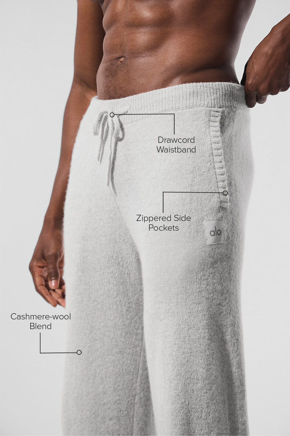 Alo Yoga Wool Cashmere New Class Sweatpant - Pearl Grey Heather