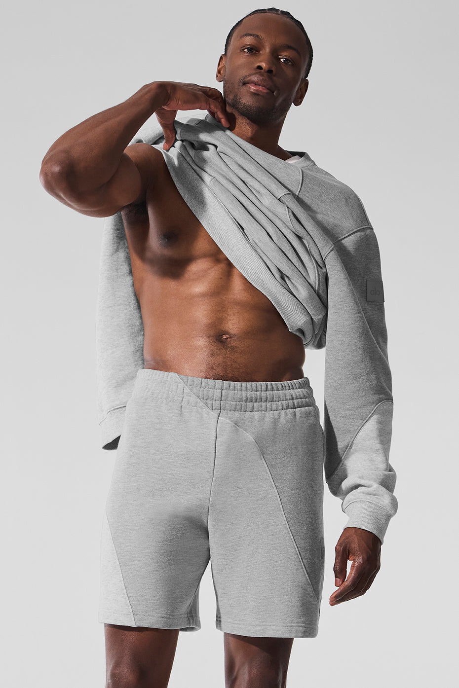 Alo Yoga 7" Make Waves Short - Athletic Heather Grey Tonal