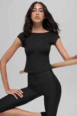 Alo Yoga Alosoft Back For More Tee - Black